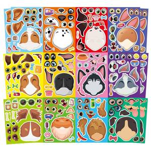lot 14399 image: 24 Sheets Dogs Make a Face Stickers, Make Your Own Dog Stickers for Kids, Animal Sticker for Birthday Gift Party Favors Supplies Teacher Art Craft, Games School Activity Reward
