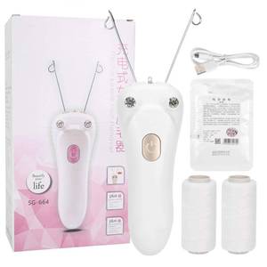 lot 14407 image: Sunicon Facial Threading Hair Removal, USB Rechargeable Electric Women Cordless Facial Threading Epilator Ladies Beauty Epilator Trimmer Cotton Threading Tool for Body Facial Pull(Gold) (used)
