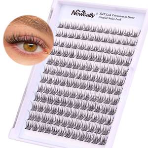 lot 14415 image: Natural Lash Clusters DIY Eyelash Extension Wispy 144 Pcs Individual Cluster Lashes Extension at Home C-curly 9-11MM Eyelash Cluster Faux Mink False Lashes by Newcally
