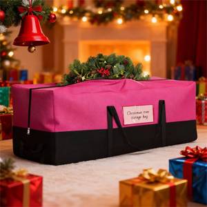 lot 14425 image: Christmas Tree Storage Bag, Fits Up 10 Ft Tall Artificial Trees, Heavy-Duty 600D Oxford Tree Bag with Reinforced Handles Zipper Clear Pocket, Storage Bags for Moving Items, Clothing, Outdoor, Bedding