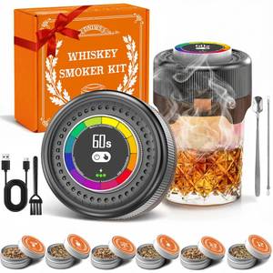 lot 14428 image: Electric Whiskey Smoker Kit with Adjustable Smoke Control (0��60s), Cocktail Smoker Kit with 6 Wood Chips, No Butane Needed, Old Fashioned Smoker Kit, Bourbon Gifts for Men, Wood Grain