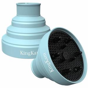 lot 14438 image: Collapsible Silicone Hair Dryer Diffuser - Travel and Easy Storage - Fit Most Hair Dryers with Nozzle Diameter D-1.575Inch to 1.968 Inch (4-5cm) - Blue