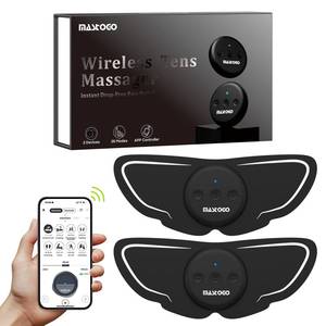 lot 14439 image: MASTOGO Wireless TENS Unit, Dual Host Muscle Stimulator with APP Control Up to 26 Modes, for Pain Relief, Portable and Rechargeable TENS Unit Muscle Stimulator