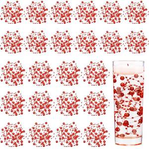 lot 14455 image: Tondiamo 24 Pcs Artificial Pearl String for Floating Candle Faux Pearls Beads String Garland Centerpiece Decoration for Vases Filler Valentines Wedding Holiday Party Decor(Red)
