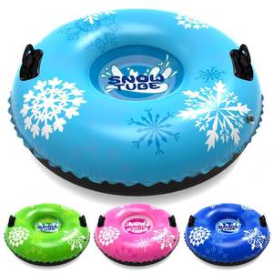 lot 15231 image: Nyrveua 4Pack Snow Tubes, Snow Sled for Kids and Adult, Snow Tube for Sledding Heavy Duty Thickened Double Bottom with Sturdy Handles, Sleds for Winter Outdoor Fun Toys Gifts for Family Boys and Girls