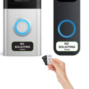 lot 16369 image: Small No Soliciting Sign for House,1x0.5 Inches Compatible with Most Doorbells,Weatherproof and Sturdy - Easy to Install (2 black and 2 white)