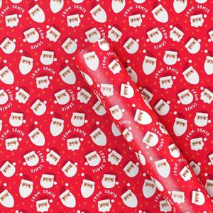 lot 16374 image: 50 sq ft Santa Christmas Gift Wrap Red - Wondershop����������������