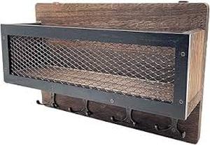 lot 7392 image: American Flag Wall Mount Coat Rack with Metal Mesh