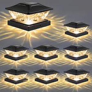 lot 13108 image: Solar Post Cap Lights 8 pk