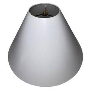 lot 19633 image: White Cone Lamp Shade with Brass Hardware