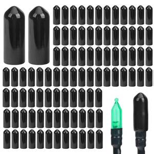 lot 4417 image: codree 150 PCS No Glow Caps for String Lights, String Light Cap to Hide The Extra Lights, Christmas Blackout Black Light Cap Covers for 5mm Diameter Glass LED String Lights