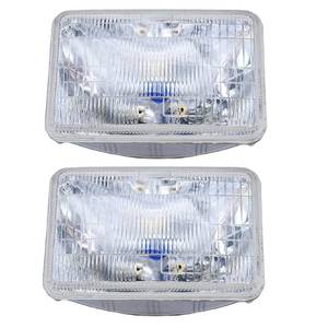 lot 4420 image: JEEFHO A Pair of H4656 Super Vision Crystal Headlight, Halogen Sealed Beam Headlight, (5��square,127mm) (90100w), Replaces# H4656