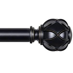 lot 4427 image: KAMANINA Black Curtain Rod for Windows 72 to 144 Inches (6-12ft) Long Heavy Duty Curtain Rods, 78 Inch Adjustable Drapery Rods with Decorative Netted Texture Finials