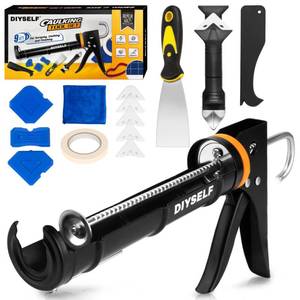 lot 4429 image: DIYSELF Caulk Gun Kit Professional Caulking Tool Kit Caulk Remover Silicone Caulking Sealant Finishing Tool Hand Caulking Gun for Bathroom Kitchen Grout Scraper