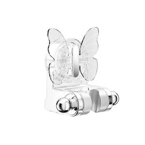 lot 4432 image: CHICHAUS Suction Cup Shower Head Holder Adjustable Height with 2 Hooks, Butterfly Shape Shower Head Holder Mounted at Various Heights Powerful Suction with No Need to Drill Holes, White