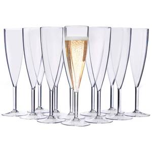lot 5587 image: US Acrylic Plastic Reusable Champagne Flute (Set of 12) Clear 5oz Stems  BPA-Free, Shatterproof, Made in USA  Top-Rack Dishwasher Safe