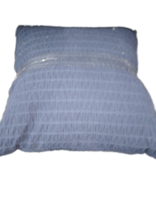 lot 5588 image: Light Blue Textured Tulle Fabric Pillow 17x17 in