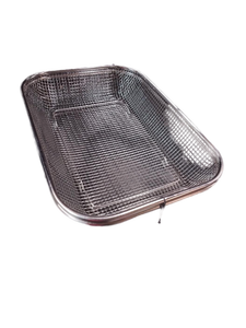 lot 5606 image: Stainless Steel Mesh Serving Tray set of two