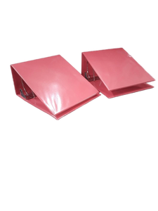 lot 5618 image: Red 3-Ring Binder Set - 2 Pieces Right back seam on one of the three binders ripped halfway down