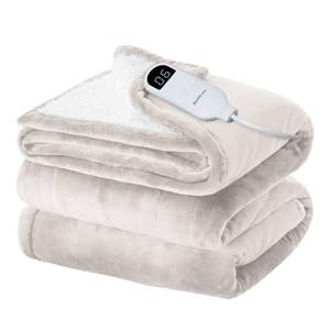 lot 6144 image: Bedsure Electric Blanket Twin - Soft Flannel Heated Blanket, Fast Heating with 10 Time Settings & 6 Heat Settings, Warm Gift for Grandma (62x84 inches, Cream)