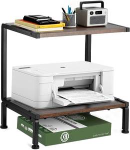 lot 6416 image: KIPHCA Printer Stand with Storage for Desk, 2 Tier Desktop Printer Stand-Multi-Purpose Desk Organizer, Large Wooden Printer Table for Folders,Books,for Fax Machine, Scanner,Home Office, 3D Printer