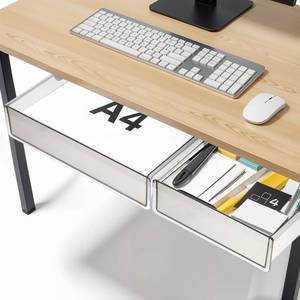 lot 6434 image: JOUTYFOR Under Desk Table Drawer Storage Organizer,2 Pack Large & Medium Slide Out Desk Drawers - Hidden Desktop Organizer,Attachable Pencil Storage Tray Under Table