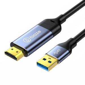 lot 6450 image: biaze USB 3.0 to HDMI Cable 5Ft, 1080P 60Hz 5Gbps High Speed Cable for Connecting LaptopPCPS5XboxSwitch to TVMonitorProjector, Screen Mirroring and Display Extension (USB to HDMI)