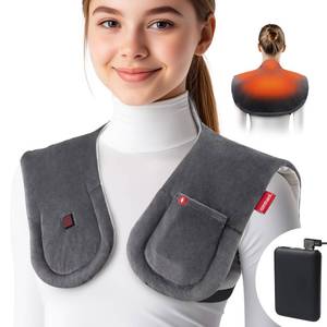lot 6459 image: Comfheat Cordless Heating Pad for Neck & Shoulder & Upper Back Pain Relief, Rechargeable Heat Wraps with Battery, Electric Cervical Spine Warmer with 3 Heat Settings, Gifts for Women Men Mom Dad