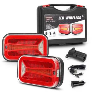 lot 6475 image: SUPAREE Wireless Magnetic Trailer Tail Lights Kit, LED Rechargeable Tow Light with 7-Way Transmitter, Waterproof Towing Lights for Truck, Trailer, RV, Boat, Camper, Caravan