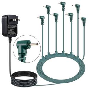 lot 6489 image: Dreyoo Christmas Ornaments Power Cord with 7 Plug, Compatible with Christmas Ornaments Interactive Ornaments, 5V 10.5W Power Cord Adapter Suitable for 2.5 mm Diameter Power Interface