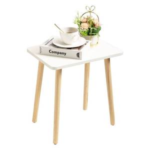 lot 7401 image: FORAOFUR Small Side Table, Modern Wood Mini Coffee Table, Easy Assembly Compact End Table for Living Room Bedroom Sofa, Minimalist White Accent Furniture for Small Spaces