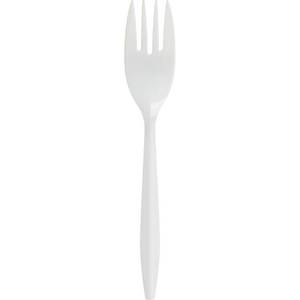 lot 7426 image: Genuine Joe Medium Weight Plastic Fork, White, 1000 Count