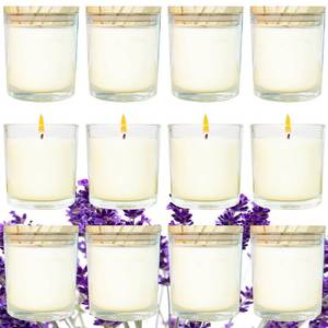 lot 7431 image: Veiuwa 12 Pcs 6 Oz Mini Soy Candles,Lavender Scented Bulk Candle Set,Aromatherapy Candle,Great Stress Relieving Scented Candles for Girls as a Gift for Birthdays, Weddings Party Favors