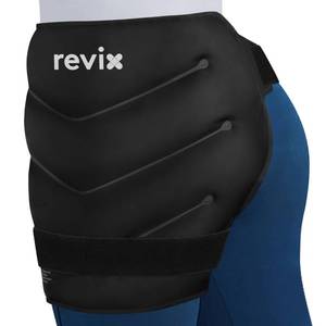 lot 7917 image: REVIX Extra Large Hip Ice Pack Wrap After Surgery, Reusable Gel Cold Pack for Hip Replacement Recovery, Sciatic Nerve, Cold Therapy Hip Flexor Compression Wrap, Black