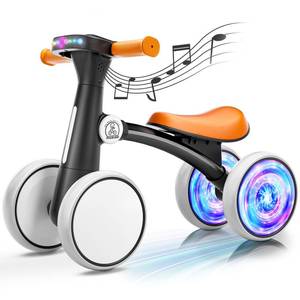 lot 7918 image: Ridego Colorful Lighting Baby Balance Bike Toys for 1 Year Old Boys Girls,12-24 Month Toddler Balance Bike with Music and Soft Seat, Toddler First Ride on Toys for 12-24 Months Birthday Gifts.