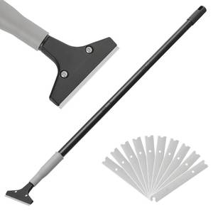 lot 7921 image: Heavy Duty 4-inch Razor Blade Floor Scraper, 50 Inch Long-Handle, Cleaning Glass Wall Scraper, with 10 Blades, Painting Stripping Tools, Tile, Floors, Walls
