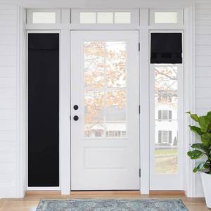 lot 8235 image: RYB HOME 2 Panels Door Curtains for Sightlight, Blackout Full Privacy Assured Thermal Insulated Tricia French Door Shades for Small Windows, W12 x L69 inch, Black