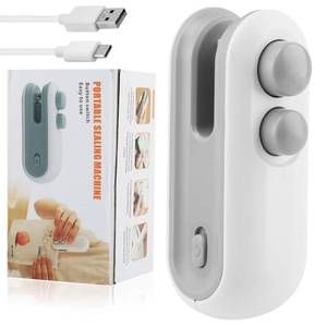 lot 8241 image: Mini Bag Sealer, 2 in 1 Chip Bag Sealer and Cutter, USB Rechargeable Vacuum Food Sealer Bag, Portable Handheld Snack Bag Sealing Machine Mini Resealer for Plastic Bags