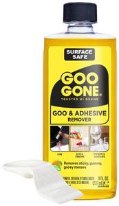lot 8247 image: Goo Gone Original Liquid - 8 Ounce - Surface Safe Adhesive Remover Safely Removes Stickers Labels Decals Residue Tape Chewing Gum Grease Tar Crayon Glue