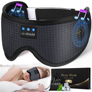 lot 8267 image: LC-dolida Sleep Headphones, Sleep Mask Bluetooth Wireless Music Eye Mask, Sleeping Headphones for Side Sleepers Sleep Mask with Bluetooth Headphones Ultra-Thin Stereo Speakers Perfect for Sleeping