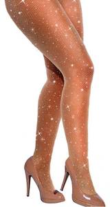 lot 8268 image: VEBZIN Rhinestone Fishnet Stockings for Women Sparkly Tights Sparkle Leggings Tights Mesh Glitter