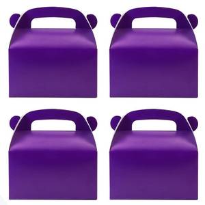 lot 8282 image: Oletx 30-Pack Dark Purple Party Favor Treat Boxes, Goodie Boxes, Gable Paper Gift Boxes with Handles. Perfect for Purple Birthday Party Baby Shower Decoration Supplies