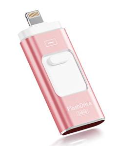 lot 8285 image: Apple MFi Certified 128GB Flash Drive for iPhone Thumb Drive Photo Stick, USB Memory Stick iPhone Flash Drive for Photos Videos, High Speed Jump Drive Compatible for iPhoneiPadAndroidPC (Pink)