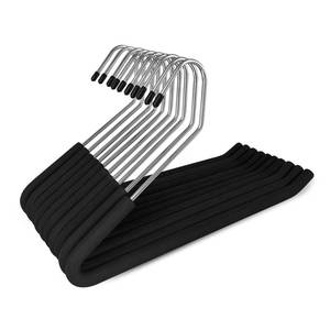 lot 8316 image: Homa Jia Open Ended Pants Hangers, 10 Pack Non-Slip Foam Padded Pants Hangers Space Saving Heavy Duty for Jeans, Trousers, Slacks