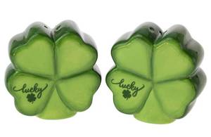lot 8317 image: Boston International Salt & Pepper Shakers Ceramic Shaker Set for Kitchen Counter and Table, Set of 2, Lucky Heart