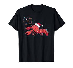 lot 8318 image: Funny Lobster Christmas Graphics Animal Lights Lover T-Shirt