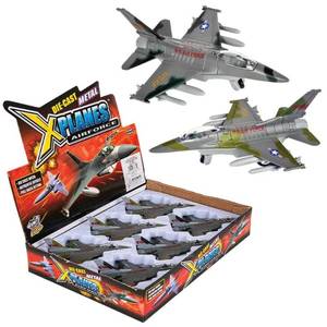 lot 8324 image: Diecast Pull Back F-16 Fighting Falcon Jets with Pullback Mechanism (1 Piece) (6) Die Cast Metal, Pull Back Action. Air Force Military Collection, Cake Decorations, Aviation Party Favors (1 Pack)