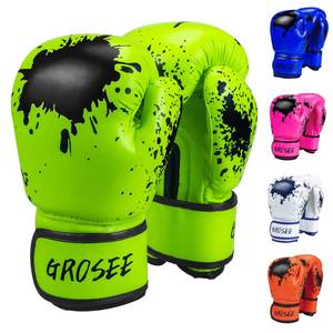 lot 8419 image: Kids Boxing Glove 6oz 8oz, Youth, Boys and Girls Training Sparring Gloves for Punching Bag, Kickboxing, Muay Thai, MMA, UFC, Gift for Age 6-15 Years (Green, 6 oz (45-80 lbs))