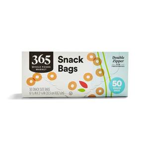 lot 8425 image: 365 by Whole Foods Market, Snack Size Storage Bags, Double Zipper, 50 Count