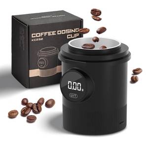 lot 8433 image: Coffee Dosing Cup with Scale - Rechargeable Espresso Scale 0.05g Precision, 304 Stainless Steel Coffee Scale Coffee Grinder Powder Cup Compatible with 58mm Portafilter